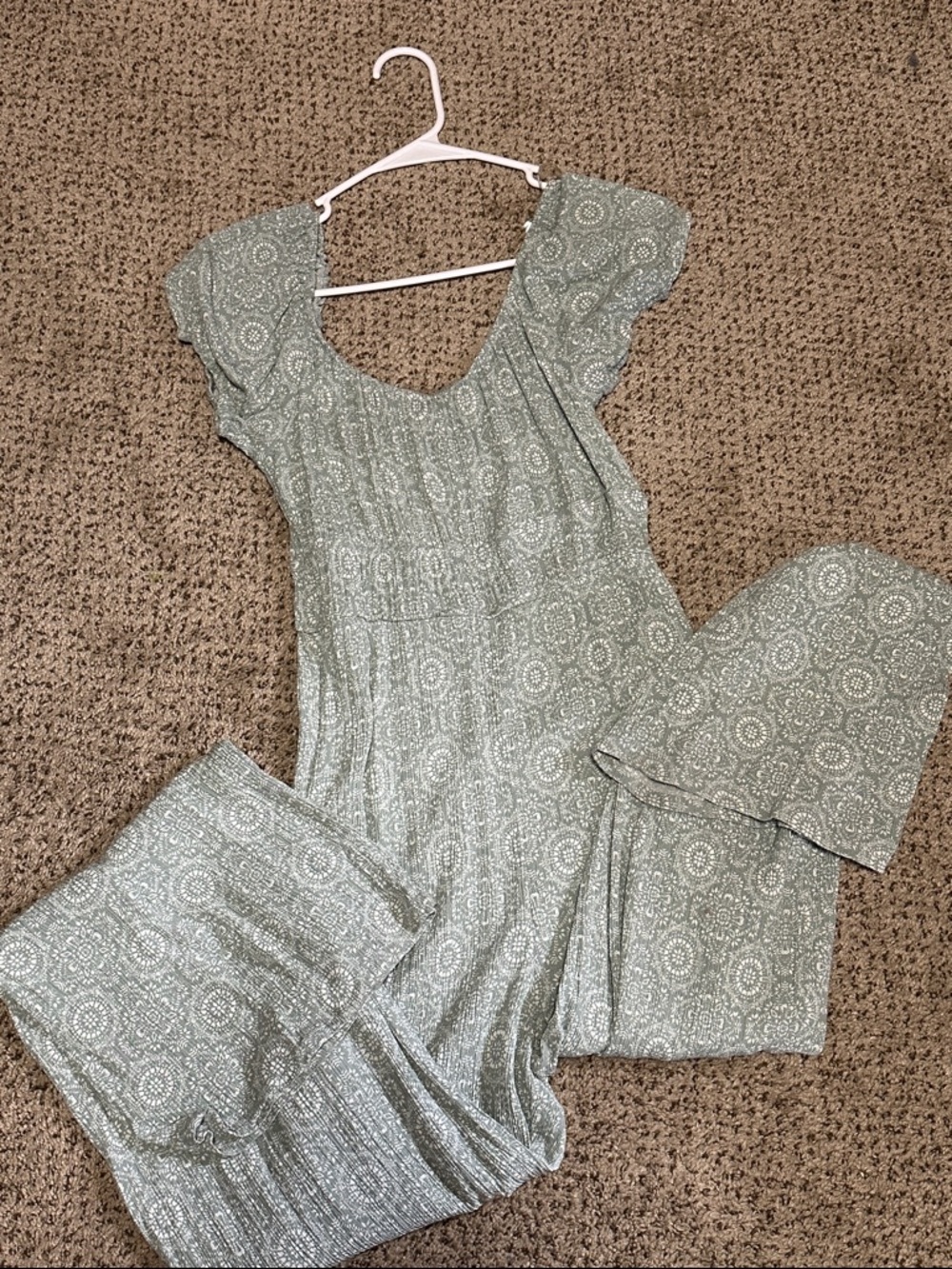 Rewind Sage Green Printed Pajama Set